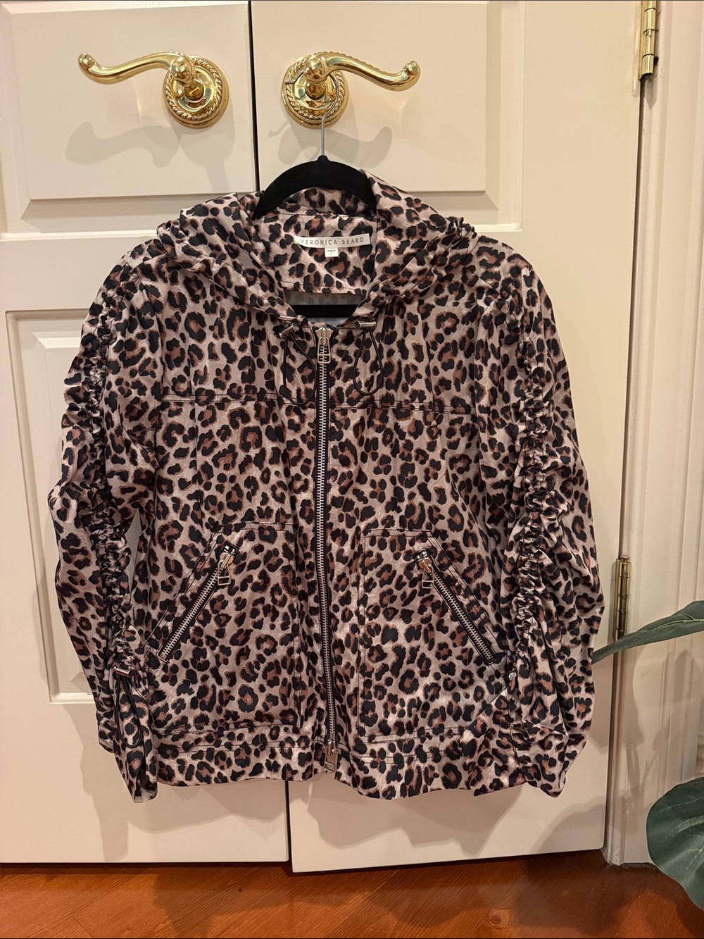 Veronica Beard Leopard-Print Hooded Jacket